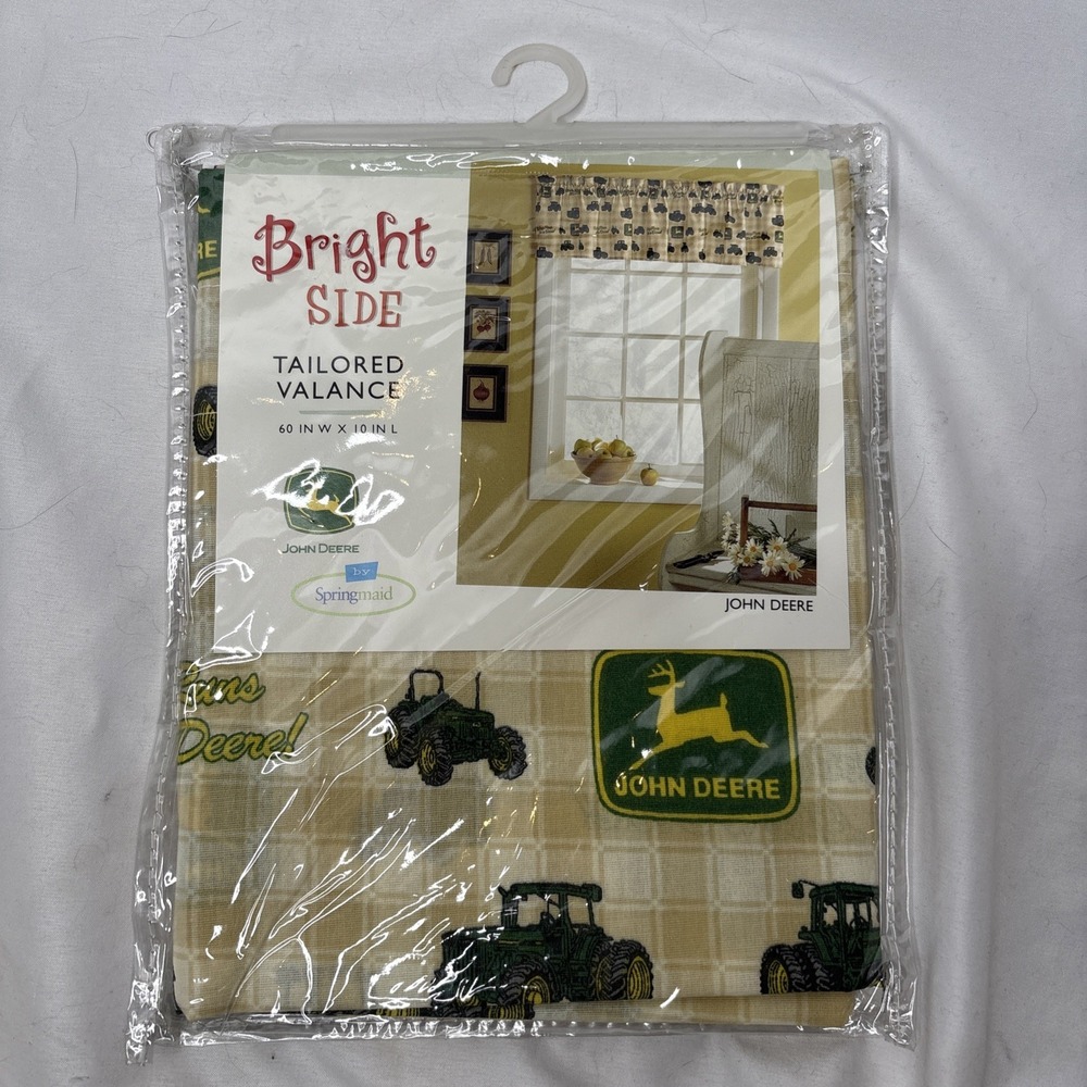 John Deere Bright Side Tailored Valance By Springmaid 60x10" NEW